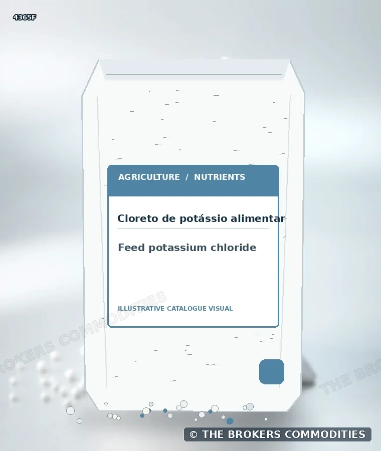 Feed potassium chloride — Illustration of the formulation for visual identification; it does not depict confirmed packaging, stock or a specific lot.