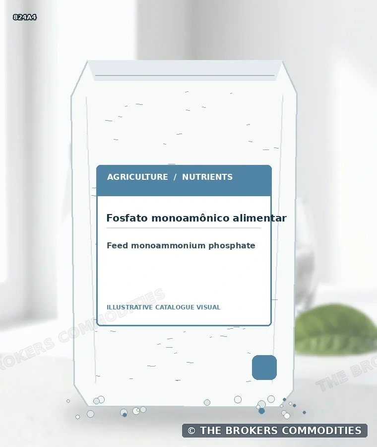 Fosfato monoamônico alimentar — Ilustração da formulação para identificação visual; não representa embalagem, estoque ou lote disponível.