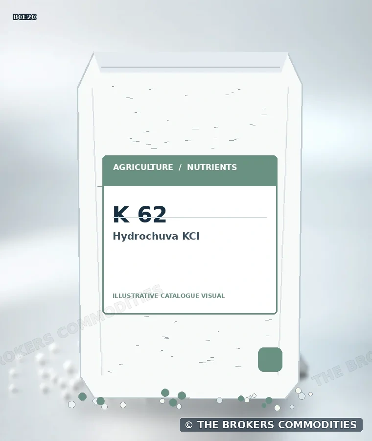 Hydrochuva KCl · K 62 — Illustration of the formulation for visual identification; it does not depict confirmed packaging, stock or a specific lot.
