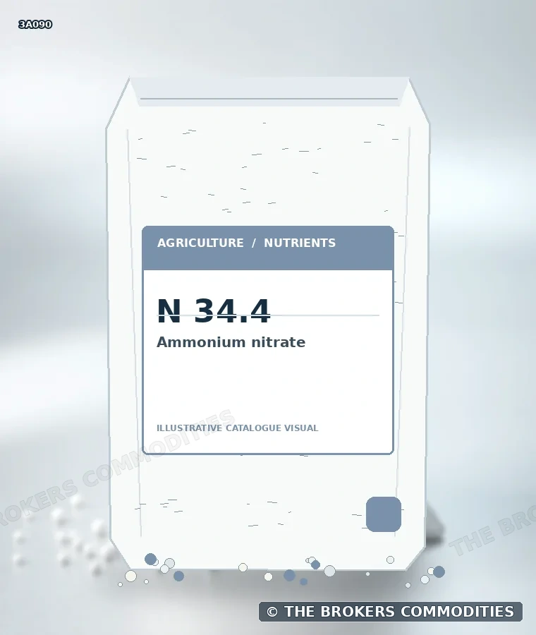 Ammonium nitrate · N 34.4 — Illustration of the formulation for visual identification; it does not depict confirmed packaging, stock or a specific lot.