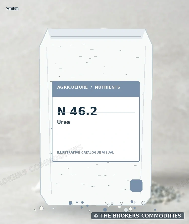 Urea · N 46.2 — Ilustración de la formulación para identificación visual; no representa envase, existencias ni un lote disponible.
